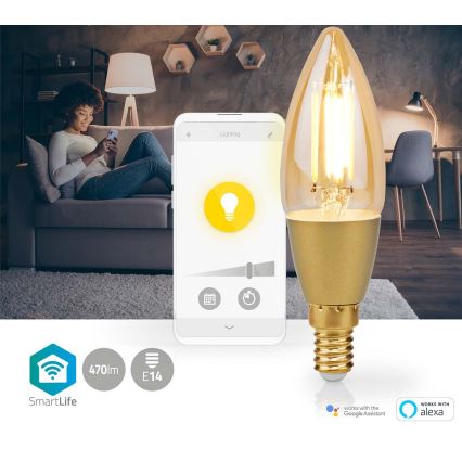 Dimmbare LED-Glühbirne Smartlife E14/4,9W/230V 1800-3000K Wi-Fi Tuya