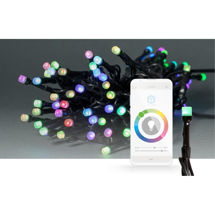 LED RGB Außen-Weihnachtslichterkette 42xLED/8 Funktionen 8m IP65 Wi-Fi Tuya