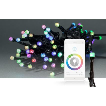 LED-RGB-Weihnachtskette für den Außenbereich 42xLED/8 Funktionen 8m IP65 WLAN Tuya