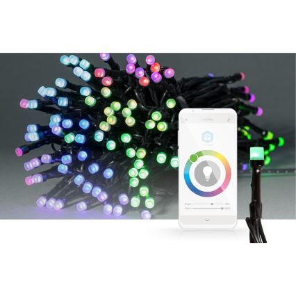 LED RGB-Lichterkette für den Außenbereich, 84 LEDs, 8 Funktionen, 13 m, IP65, Tuya-WLAN