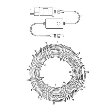 LED-Weihnachtskette für draußen 100xLED/8 Funktionen 15m IP65 WLAN Tuya warmweiß