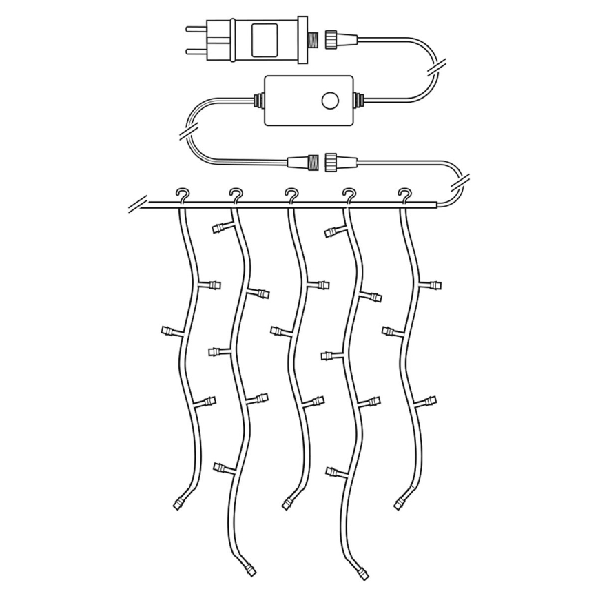 LED Weihnachtsvorhang 200xLED/11 Funktionen 6m IP65 Wi-Fi Tuya warmweiß bis kaltweiß