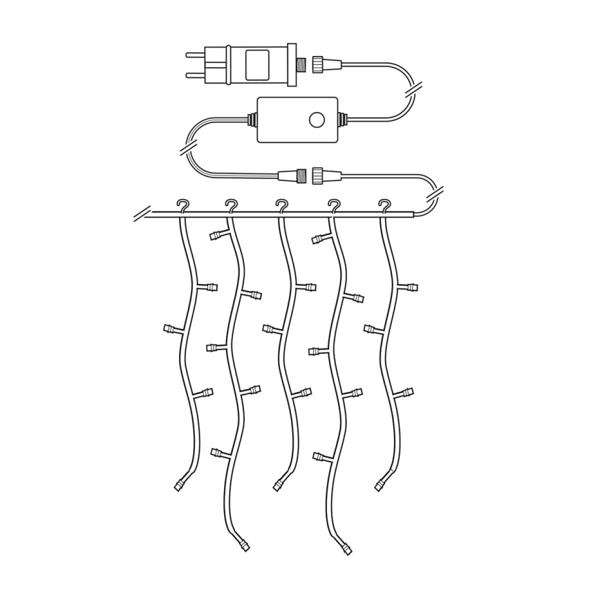 LED-Weihnachtsvorhang 240xLED/8 Funktionen 8m IP65 WLAN Tuya kaltweiß