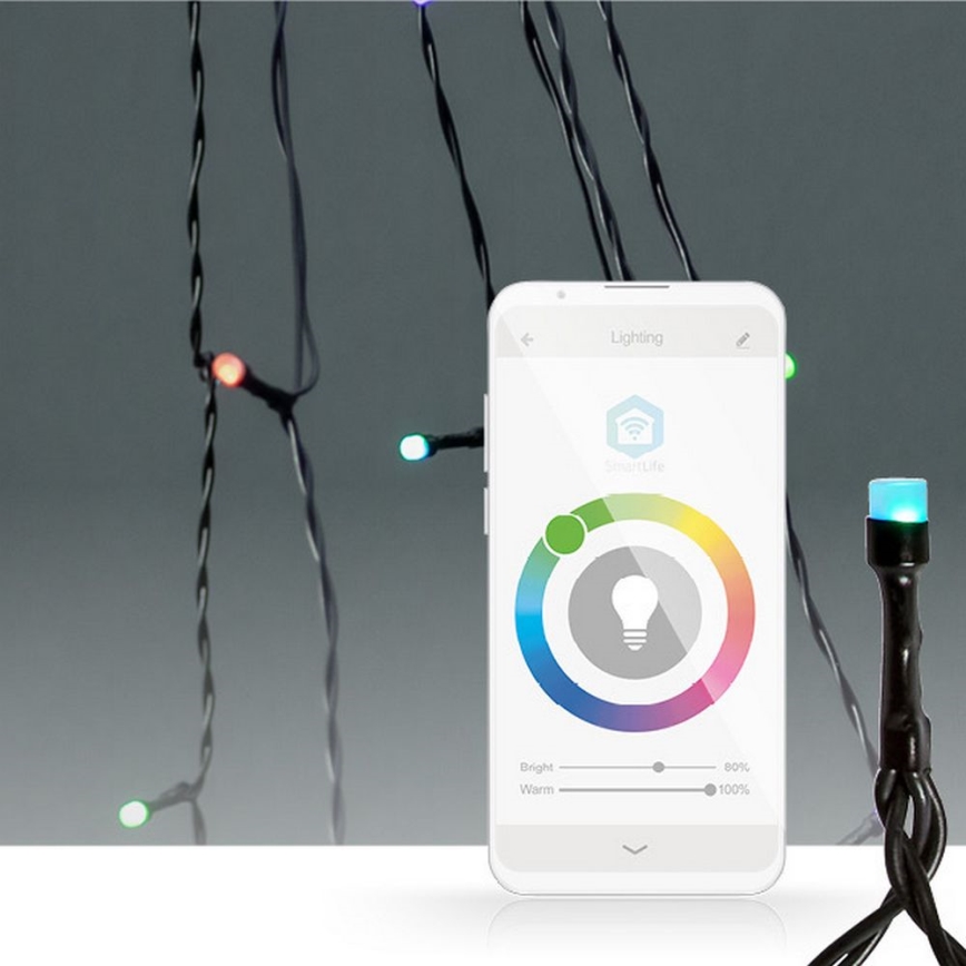 RGB-LED-Lichtervorhang, 240 LEDs / 11 Funktionen, 8 m, IP65, Wi‑Fi (Tuya‑kompatibel)