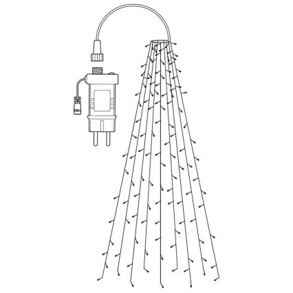 LED-RGB-Weihnachtsvorhang 240xLED/11 Funktionen 8m IP65 WLAN Tuya