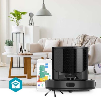 Smart-Staubsaugerroboter  mit Wischmopp SmartLife Wi-Fi Tuya schwarz + Fernbedienung
