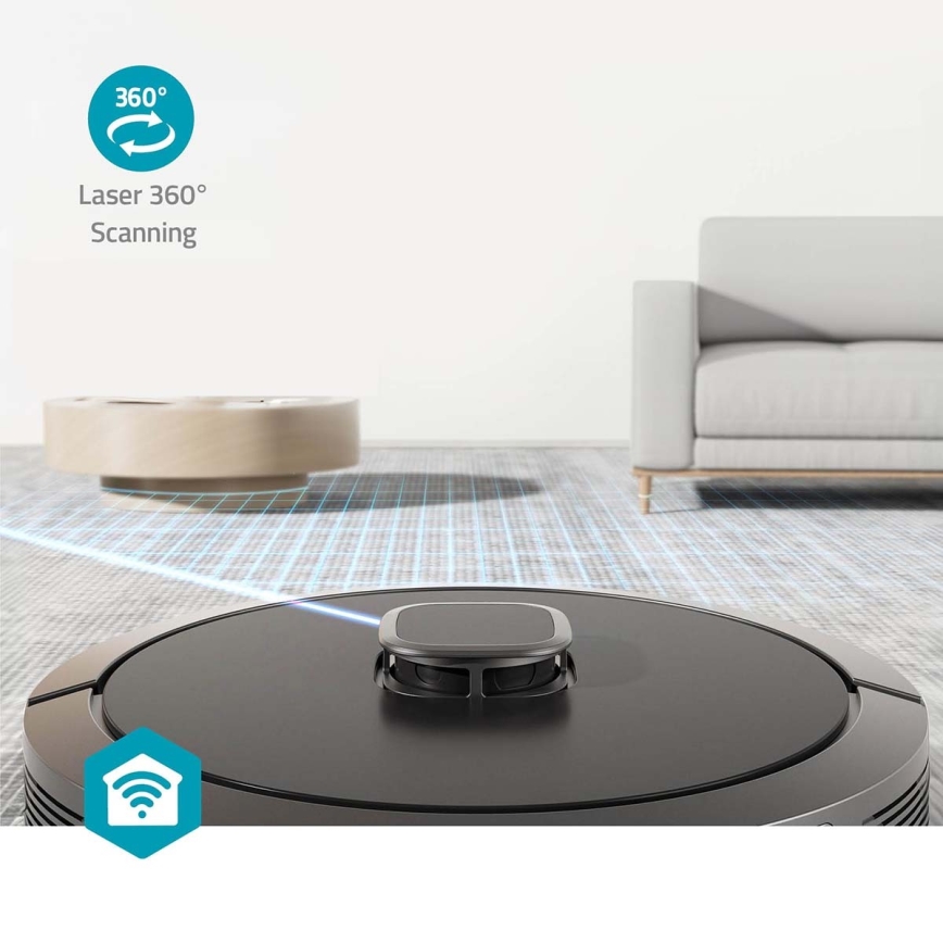 Smart-Staubsaugerroboter  mit Wischmopp SmartLife Wi-Fi Tuya schwarz + Fernbedienung