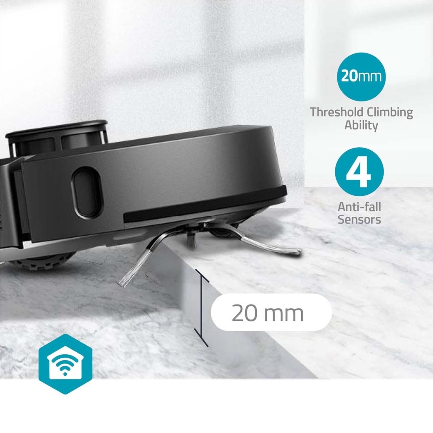 Smart-Staubsaugerroboter  mit Wischmopp SmartLife Wi-Fi Tuya schwarz + Fernbedienung