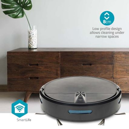 Intelligenter Roboter-Staubsauger mit Wischfunktion SmartLife 2600 mAh Wi-Fi Tuya schwarz + Fernbedienung