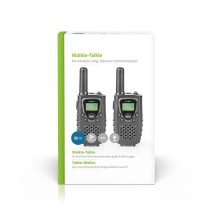 SET 2x Walkie-Talkie mit LED Licht 3xAAA Reichweite 8 km