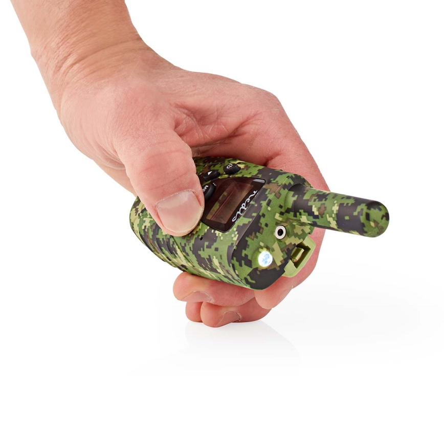 SET 2 x Walkie-Talkie mit LED-Licht 3xAAA Reichweite 8 km Camouflage