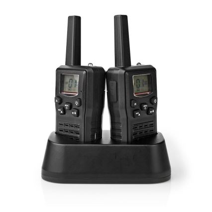 SET 2x Aufladbares Walkie-Talkie mit LED-Licht 1300 mAh Bereich 10 km