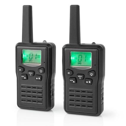 SET 2x Aufladbares Walkie-Talkie mit LED-Licht 1300 mAh Bereich 10 km