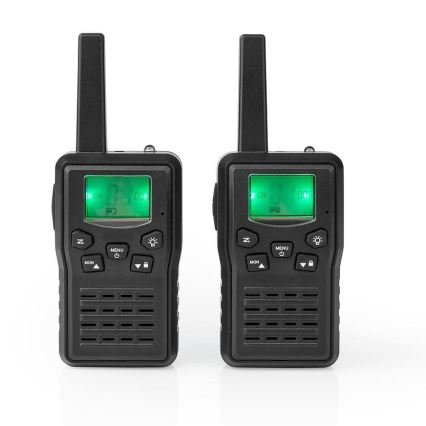 SET 2x Aufladbares Walkie-Talkie mit LED-Licht 1300 mAh Bereich 10 km