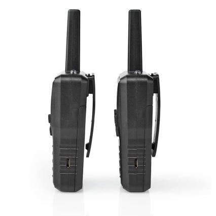 SET 2x Aufladbares Walkie-Talkie mit LED-Licht 1300 mAh Bereich 10 km