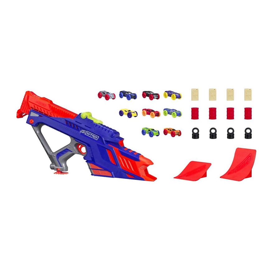 Nerf – Katapult für Kinder Nitro MotoFury Rapid Rally + 9 Autos