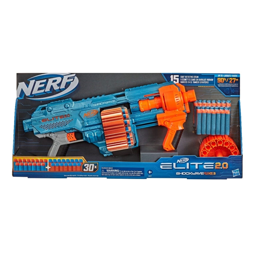 Nerf - Kinder-Pistole Elite 2.0 Shockwave RD-15 Blaster mit Zubehör