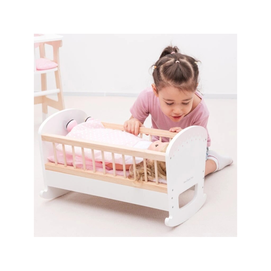 New Classic Toys - Holzbett für Puppen rosa
