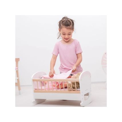 New Classic Toys - Holzbett für Puppen rosa