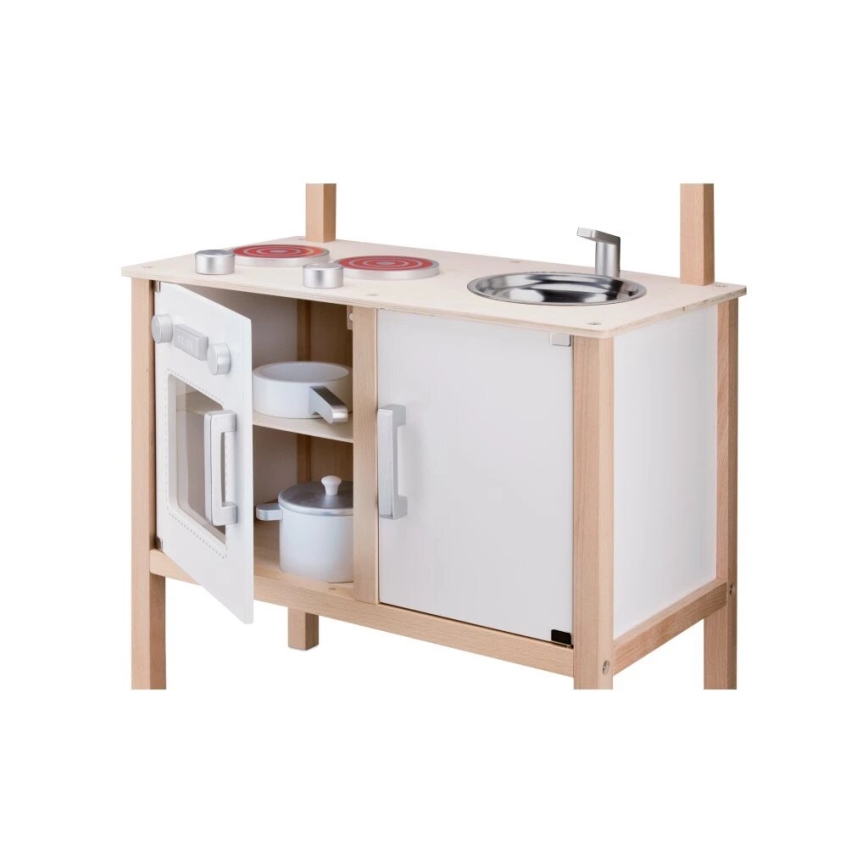 New Classic Toys - Küche aus Holz mit Zubehör weiß/beige