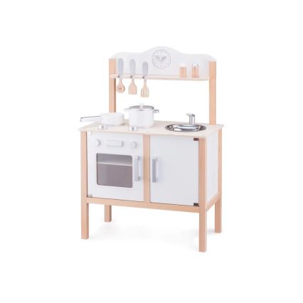 New Classic Toys - Küche aus Holz mit Zubehör weiß/beige