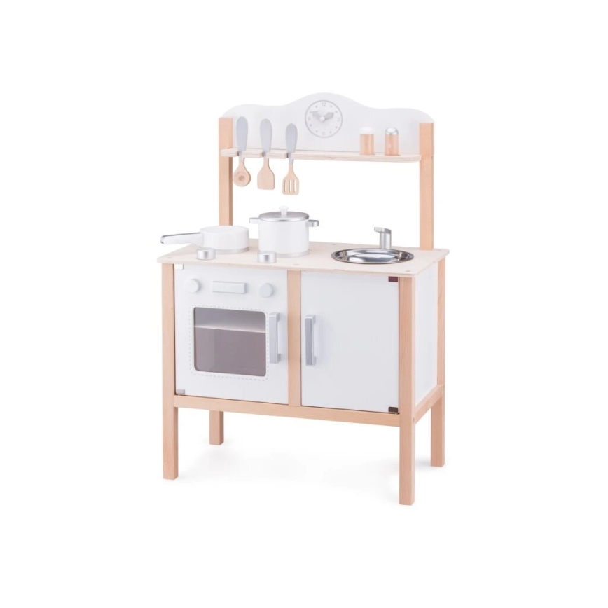 New Classic Toys - Küche aus Holz mit Zubehör weiß/beige