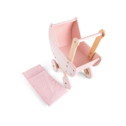New Classic Toys - Puppenwagen aus Holz rosa