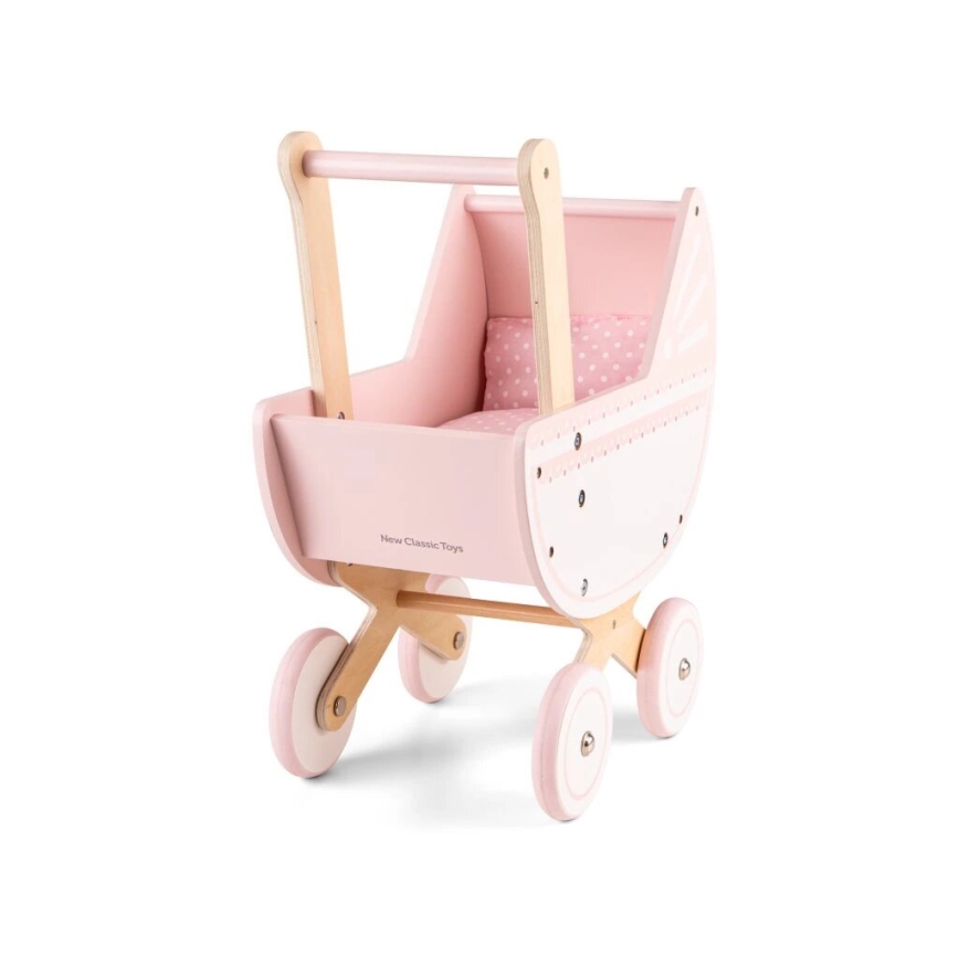New Classic Toys - Puppenwagen aus Holz rosa