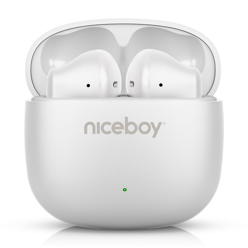 Niceboy Beans 4 POP - Kabellose Kopfhörer 200 mAh + 2x 30 mAh IPX4 weiß