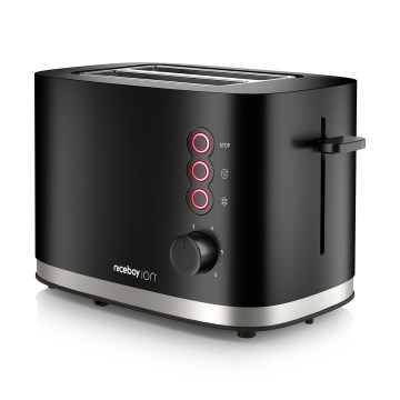 Niceboy ION Cruncher C3 - Toaster mit zwei Schlitzen und Röstaufsatz 870W/230V schwarz