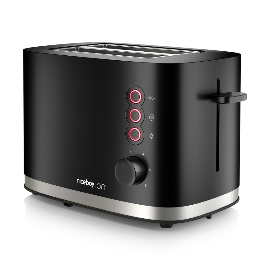 Niceboy ION Cruncher C3 - Toaster mit zwei Schlitzen und Röstaufsatz 870W/230V schwarz