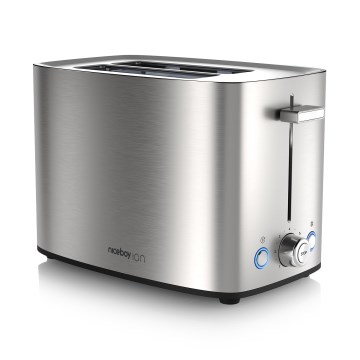 Niceboy ION Cruncher C4 - Toaster mit zwei Schlitzen und Röstaufsatz 850W/230V Edelstahl