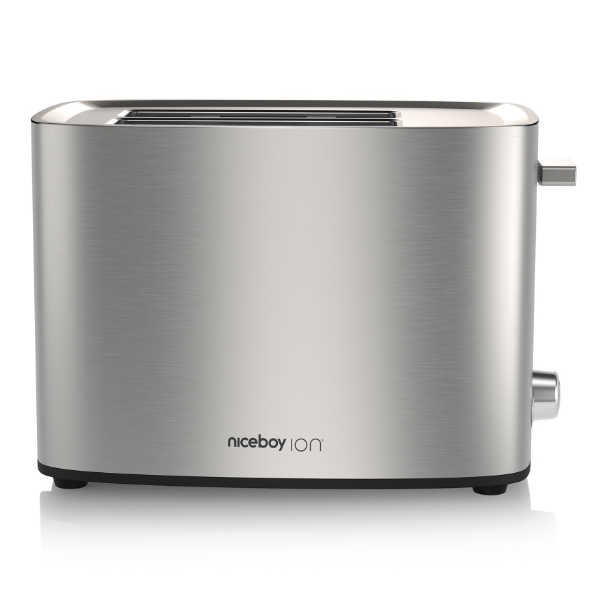 Niceboy ION Cruncher C4 - Toaster mit zwei Schlitzen und Röstaufsatz 850W/230V Edelstahl