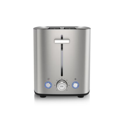 Niceboy ION Cruncher C4 - Toaster mit zwei Schlitzen und Röstaufsatz 850W/230V Edelstahl