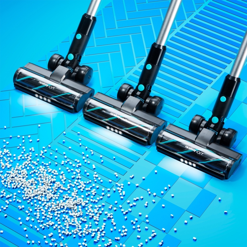 Niceboy ION Hurricane H9 - Flexibler kabelloser Stabstaubsauger 2in1 400W/2200 mAh schwarz