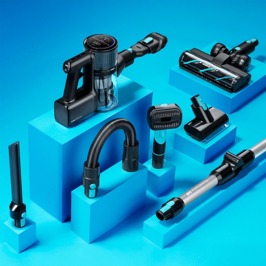 Niceboy ION Hurricane H9 - Flexibler kabelloser Stabstaubsauger 2in1 400W/2200 mAh schwarz