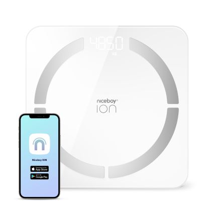 Niceboy ION SmartScale - Digitale Smart-Personenwaage 3xAAA weiß
