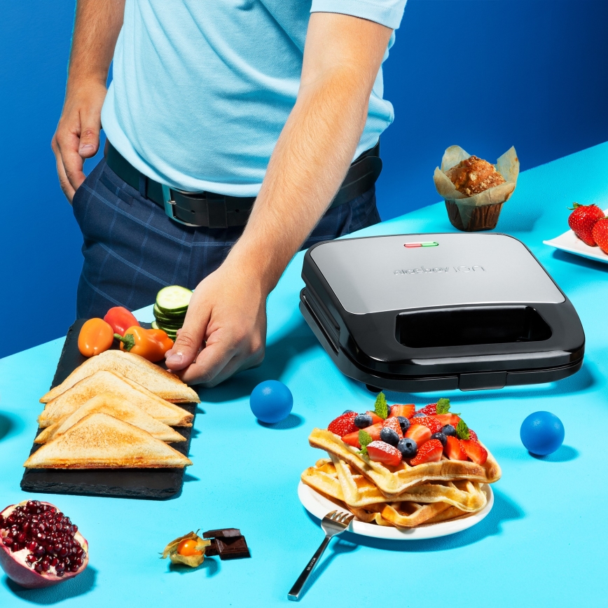 Niceboy ION Snacker S3 - Sandwichmaker 3in1 750W/230V Edelstahl/schwarz