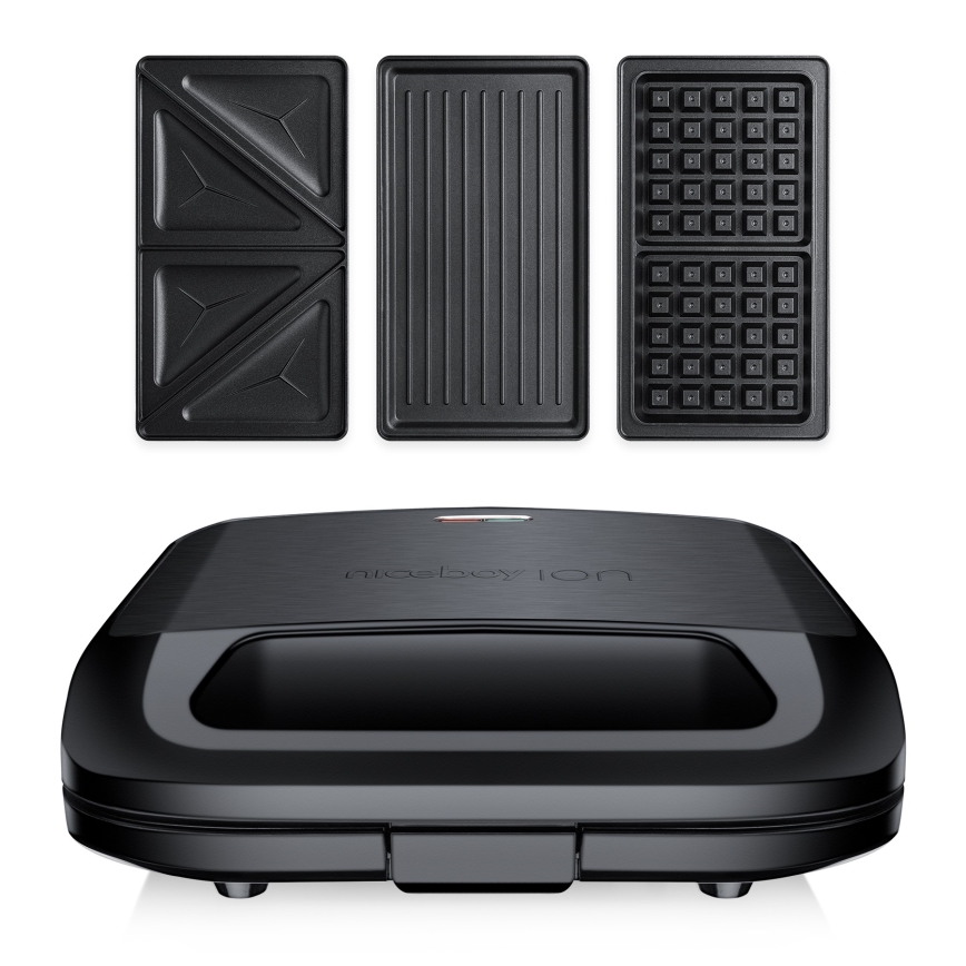 Niceboy ION Snacker S3 - Sandwichmaker 3in1 750W/230V Edelstahl/schwarz