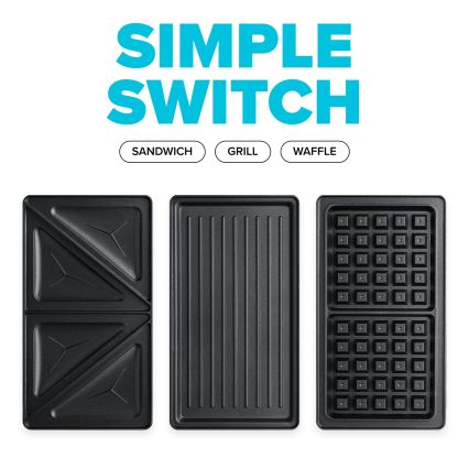Niceboy ION Snacker S3 - Sandwichmaker 3in1 750W/230V Edelstahl/schwarz