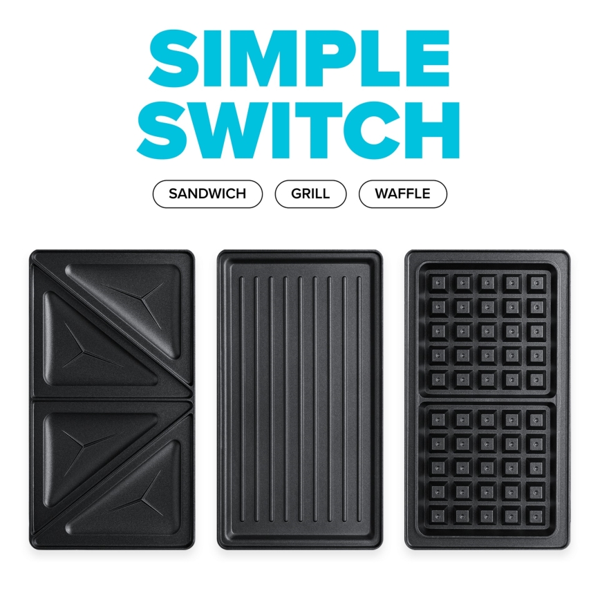Niceboy ION Snacker S3 - Sandwichmaker 3in1 750W/230V Edelstahl/schwarz