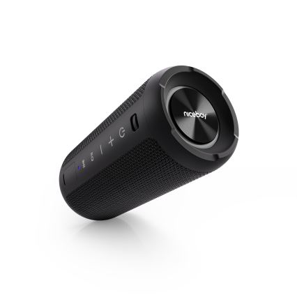 Niceboy Orion - LED kabelloser Lautsprecher mit Mikrofon 24W/2200 mAh IPX7 Schwarz