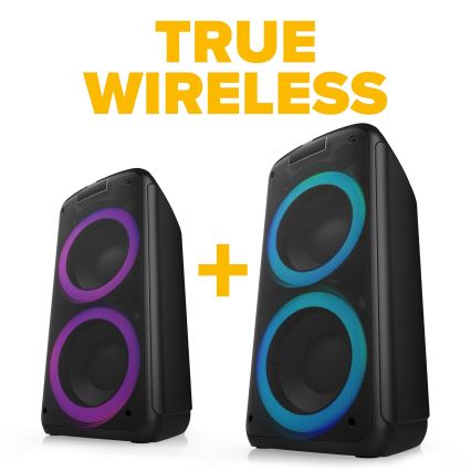 Niceboy PARTY Boss 2 - Kabelloser LED-Lautsprecher mit Mikrofon und Powerbank Funktion 200W/4500 mAh + Fernbedienung