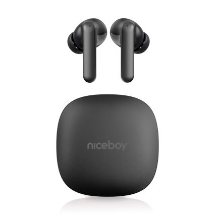 Niceboy Pins 4 PRO - Kabellose Ohrhörer mit ANC 380 mAh + 2x 35 mAh IP54 schwarz