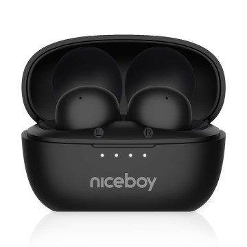 Niceboy Podsie 4 POP - Kabellose Kopfhörer 400 mAh + 2x 40 mAh IPX4 schwarz