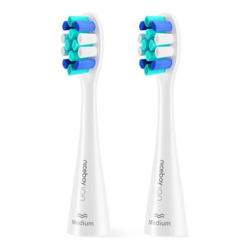Niceboy - SET 2x Ersatzbürsten Lite Medium für ION Sonic Zahnbürste weiß