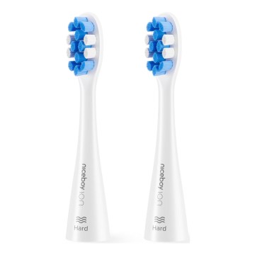 Niceboy - SET 2x Ersatzbürstenkopf Hard für Zahnbürste ION Sonic und SmartSonic weiß