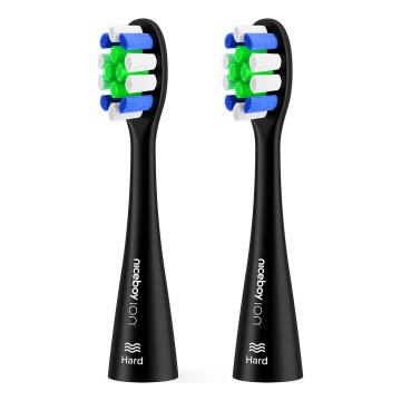Niceboy - SET 2x Ersatzbürstenkopf Lite Hard für Zahnbürste ION Sonic schwarz