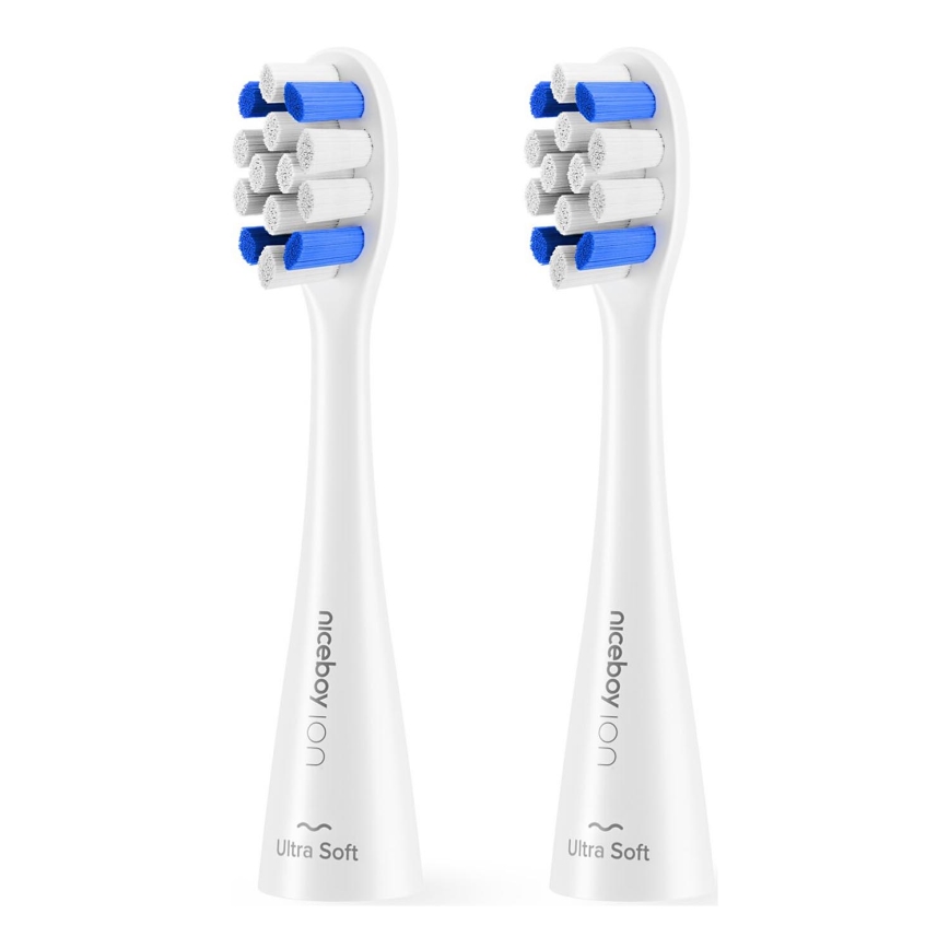 Niceboy - SET 2x Ersatzbürstenkopf Ultrasoft für Kinderzahnbürste ION Sonic weiß