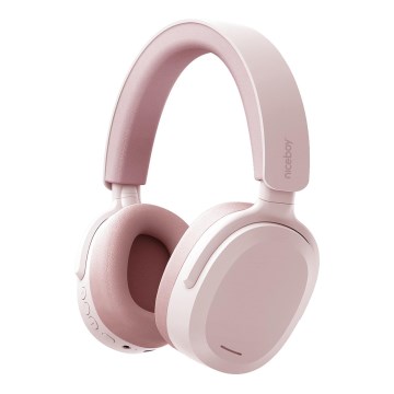 Niceboy Sora - Kabellose Kopfhörer mit Mikrofon, 250-mAh-Akku, IPX4, rosa